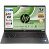 HP 250 G10, PC Portatile CPU Intel Core i7-1355U 13th 10Core, fino a 5 GHz, RAM 64 Gb, SSD 1 Tb, Display 15.6" ips FHD, Wi-Fi 6, BT, WebCam, HDMI, Win 11Pro, Pronto all'Uso, 3 Anni di garanzia