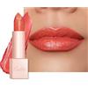 OULAC Rossetto Idratanti Finitura Lucida, Rossetto Glitter Corallo Per Labbra Secche, Balsamo Labbra con Luminous Finish, Formula Idratante a Lunga Durata, Vegan (04) Sunrise