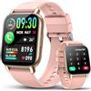 WeurGhy Smartwatch Uomo Donna, 1.85" Orologio Smartwatch con Chiamate Bluetooth,112+ Sportive Smart Watch con Sonno/Cardiofrequenzimetro/Contapassi, Impermeabil IP68 Orologio Fitness per iOS Android, Oro Rosa