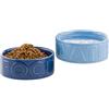 Navaris Set 2 Ciotole Gatti e Cani - Ciotola Gatto e Ciotola Cane in Ceramica - Ciotole per Cibo e Acqua 700 ml - Adatto a Microonde e Lavastoviglie - Design Moderno Blu e Azzurro