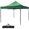 BAKAJI Gazebo 3 x 3 metri Pieghevole Tessuto Poliestere Impermeabile Struttura in Metallo Richiudibile a Fisarmonica Tendone Portatile Fiera Mercato Giardino Esterno + Sacca per Trasporto (Verde)