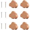Duronge 6 Pcs Pomelli per Porte Bambini, Pomelli in Legno a Forma di Nuvola con Foro Singolo, Maniglie per Cassettiere con Viti, Maniglie per Mobili Pomelli per Cassetti, per Armadio Cucina Camera da Letto