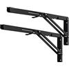 YUMORE Staffe Pieghevoli per Mensole 550mm Reggimensola Pieghevole Nero | 2 pezzi Staffa Mensola Pesante 22 inch Supporti Tavolo a Parete Folding Mensola per Banco di Lavoro, Carico Massimo 150kg