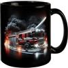 speecheese Camion da pompiere in uso tazza in nero pompieri tazza veicolo di soccorso fuoco salvataggio emergenza aiuto veicolo estinguente regalo