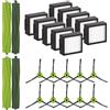 COWINORY (24 Pezzi) Combo 10 Max Accessori Ricambio Compatibili con iRobot Roomba Combo j7+/ Combo j9+/ Combo 10 Max Robot aspirapolvere, 4 Spazzole a Rullo, 10 Spazzole Laterali, 10 Filtri, kit di Accessori