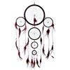DonDon Acchiappasogni Dreamcatcher grande XXL con perle e vere piume Marrone - Ø 28 cm