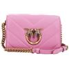 Pinko Love Click Mini Sheep Nappa Big Chevron, Borsa Donna, P31Q_Rosa Marino-Antique Gold, Taglia Unica