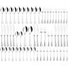 Xespis Set Posate 12 Persone, 60 Pezzi Posate Acciaio Inox, con Forchette Cucchiai e Coltelli, Posate Eleganti, Altamente Lucidate e Lavabili in Lavastoviglie, per Casa, Festa, Ristorante (Argenteo)