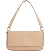 Calvin Klein Donna Borsa a Spalla Sculpted Flap Pouch con Logo, Grigio (Crockery), Taglia Unica