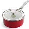 KitchenAid Steel Core Enamel Pentola in acciaio smaltato, 16 cm/1,3 l, con coperchio, smalto ingegnerizzato tedesco, induzione, adatto al forno, lavabile in lavastoviglie, rosso impero
