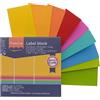 Florence Blocco Etichette di Cartoncino - 135 pz - 3 Misure, 3 Colori - Luminosi - 15 x 6,3 cm / 15 x 5 cm / 15 x 3,7 cm - Biglietti vuoti per Cartellini, Biglietti da Visita e per Appunti