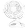 WatioWave Ventilatore da tavolo bianco con pinza, 3 W, ideale per uso desktop, risparmio energetico e raffreddamento personale.