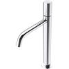 doporro Miscelatore Monocomando Alto per Lavabo Bagno Senza Leva, Rubinetto con Flessibili Acqua Calda Fredda in Ottone Cromato H 34,2 cm WAO-7701