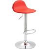 CLP Sgabello Design Lana V2 in Similpelle I Sedia Sgabello Cucina con Poggiapiedi E Schienale Girevole E Regolabile 58-79CM, Colore:Rosso, Colore del Telaio:Cromo