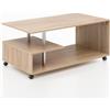 FineBuy Design 105 x 48,5 x 60 cm Girevole con rotelle | Tavolino da caffè Tavolino | Tavolino da Salotto da Salotto | Tavolino con Spazio di archiviazione