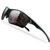 ICECUBE JET II NEO PC Occhiali da sole sportivi polarizzati con protezione UV al 100% - Super leggeri attività all'aperto - nasello e tempio regolabili Nero/Grigio