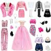 WanderGo 28 pezzi di vestiti e accessori per bambole, include 7 bellissimi set, include anche 1 occhiale da sole + 2 borse + 1 paio di orecchini + 1 bracciale + 1 collana di perle, set per bambole da 11,5