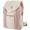 GURU SHOP Zaino in Canapa Etnica a Righe - Natura/marrone/a Righe, Unisex - Adulti, Beige, Size:One Size, 40x30x20 cm, Zaini e Borse da Palestra