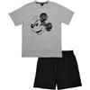 United Labels Disney Mickey Mouse Pigiama da uomo - Pigiama da uomo a maniche corte con pantaloncini grigio/nero, grigio/nero, L