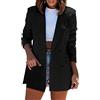 Generisch Giacca da donna da lavoro, da donna, a maniche lunghe, doppiopetto, giacca da donna, leggera, casual, elegante, capispalla, Nero , XXL