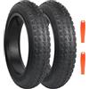 MEGHNA Copertone per bici elettrica da 16/20/26 x 3,0 pollici, compatibile con 76-305/76-406/76-559 MTB/Fat pneumatici/neve e bici elettrica (parete laterale marrone (2 pneumatici + 2 camere d'aria +