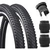 ZUKKA Confezione da 2 pneumatici per bicicletta, 29 x 2,125, guaina per mountain bike, pieghevole, ricambio per BMX, mountain bike, colore nero