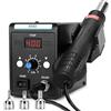 COVVY Stazione di Rilavorazione ad Aria Calda Con Display LCD - Temperatura Regolabile 858D e Volume d'Aria - 3 Ugelli - 700 W