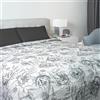 Home Tresor - Copriletto Matrimoniale Primaverile Estivo | Trapuntino Quilt Leggero 100 gr/mq | Copriletto 2 Piazze Fantasie Moderne Ampia Misura cm. 250 x 250 Flower Grey 3