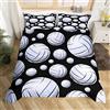 Loussiesd Copripiumini per pallavolo 3D giochi di pallavolo set da letto copripiumino per bambini bambini ragazzi ragazze microfibra sport nero bianco copriletto doppio formato