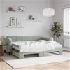 Gecheer Divano Letto Estraibile Con Materasso in Velluto, Grigio Chiaro, Con Rotelle, 90x200 cm, 2 Posti, Scomparsa