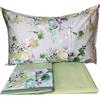 Fazzini completo lenzuola matrimoniali in Puro Raso di Cotone 300TC con finissaggio Silk e Dream art. Summer (Gray Green)