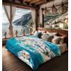 Generico Copriletto Trapuntato Matrimoniale Costiera - Double Face - 250x250 cm - 100% Poliestere Mastro Bianco (Positano)