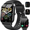 Donerton Smartwatch Uomo Donna, 1.85 HD Orologio Bluetooth Effettua/Risposta Chiamate, 110+ Sportive Smart Watch Cardiofrequenzimetro/Contapassi/SpO2/Sonno, Impermeabile IP68 Fitness Tracker per Android iOS