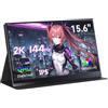 MINISFORUM Monitor portatile touchscreen da 15,6 2K 144Hz con altoparlanti integrati, 2560x1440 QHD, 400 nit, monitor IPS portatile per giochi, 100% DCI-P3, HDR, compatibile con Mac, Switch, PS4/5