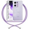 ANFAIRLACE Cover Cordino Compatibile con Oppo Reno 13 F/Reno 13 FS 5G, Custodia Cuscino d'Aria Trasparente Silicone Morbido Regolabile Antiurto Laccio Chiaro Case, Viola