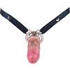 AMAZBEE Cintura di Castità pene Dildo Portatile Adulto Piccolo Pene Gabbia Cinghia Regolabile Masturbatore in Silicone per le Donne SM Fetish Bondage Sex Toys (Black-45mm)