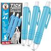 BluePet 3X Pinzetta per zecche ablazione | Elimina Le zecche per Rimuovere Le zecche dall'uomo e dagli Animali | Spunta Le pinzette Come Primo Soccorso per Cani e Gatti in casa