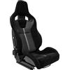 AUTO-STYLE Sedile Sportivo 'NK Premium' - Pelle scamosciata Nero + Tessuto Grigio 'Mesh' - reclinabile doppia regolazione in Poliestere - incl. Slitte