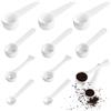 JIANGZHIB 12 cucchiai dosatori bianchi. Contiene 1 g, 3 g, 5 g, misurino da 10 g, misurino proteico, misurino per cuocere, caffè, cucchiaio in polvere