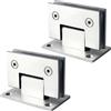 SAYAYO Cerniere per Porte in Vetro, 90 Gradi Supporto Vetro Morsetto, 2 Pezzi Cardini per Porte in Acciaio Inox Spessore 4 mm, Porta Doccia Morsetti Argento, per Spessore 8-12 mm