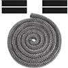Flintronic Guarnizione per Porta Stufa, Fibra di Corda Ignifuga, Stufa a Pellet, Alta Temperatura, Nastro Isolante in Fibra, per Stufe, Tubi Di Forni, Porta del Forno, Camino(Φ20mm x 2.5m)- Grigio
