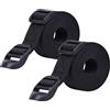 Wisdompro® Cinghie di fissaggio per sacco a pelo, nero, confezione da 2, black (Nero) - W-Poly-SleepBagStrap-Black-68Inch-AMZ