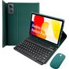 HLTOOP Custodia Tastiera per Xiaomi Redmi Pad SE 11 Pollici 2023, Coperchio Per Supporto PU Slim Con Tastiera Wireless Magneticamente Staccabile, Mouse Tablet,Deep green