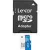 Lexar LSDMI64GBB1EU300A - Scheda di memoria Micro SDXC UHS-I 300x (45MB/s) ad alta velocità con adattatore SD, 64 GB