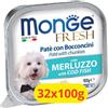 Monge Fresh Patè con Bocconcini Umido Cane con Merluzzo - 32x100g