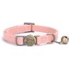 Generic Pelle Collare per animali domestici con incisione personalizzata, collare per cani e gatti con nome con sgancio di sicurezza, collari personalizzati per gattini con campanello (rosa)
