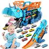 Pardofelis Camion Giocattolo per Bambini, Dinosauro Macchinine Giocattolo con 10 Macchinina, Portatile Camion Trasportatore, Giocattoli per Bambini per Regalo Ragazzi Età 3 4 5 6 7 8