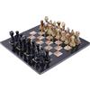 Radicaln Set di scacchi in marmo, 38 cm, nero e verde multicolore, fatto a mano, 1 scacchiera e 32 pezzi di scacchi, set di scacchi per 2 giocatori per adulti, gioco da tavolo