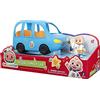 CoComelon Bandai - Auto di famiglia musicale+1 personaggio JJ - Veicolo che suona la canzone Are we there yet (in inglese) e 1 figura JJ 7 cm - WT0104, Multicolore