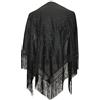 La Senorita La Señorita Foulard cintura chale manton de manila Flamenco di danza nero con fiori neri Large